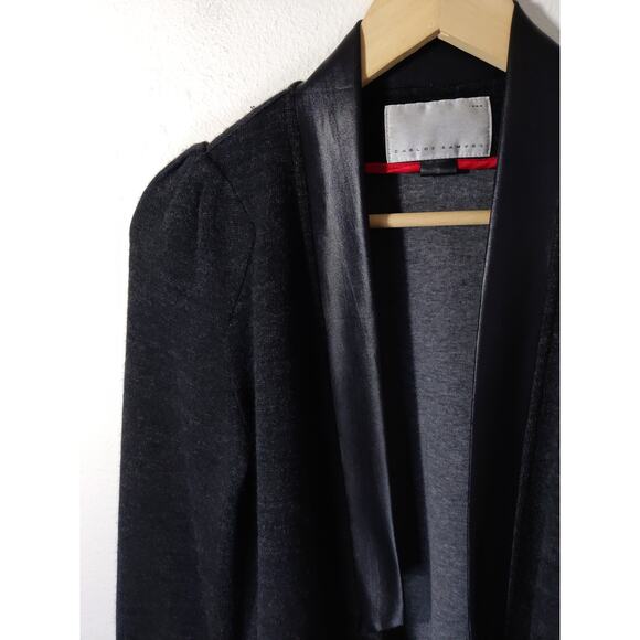 Carlos Campos Women's Charcoal Black Wool & Cotton Open Cardigan Size 2 - Picture 2 of 7